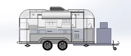Customized Equipped With Sound Box Effect Suitable For Photography Camping Catering Food Truck Trailer Hot Dog Burger Trailer