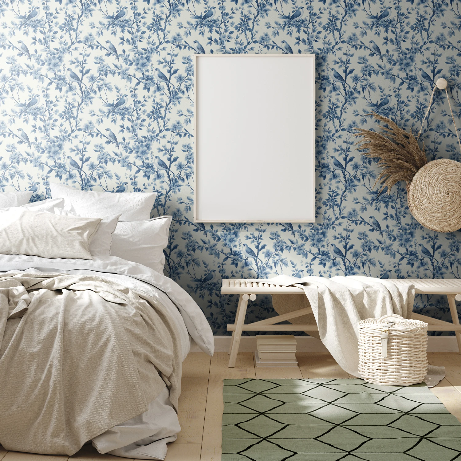

Retro flower self-adhesive wallpaper, detachable waterproof wall sticker, suitable for living room home decoration stickers