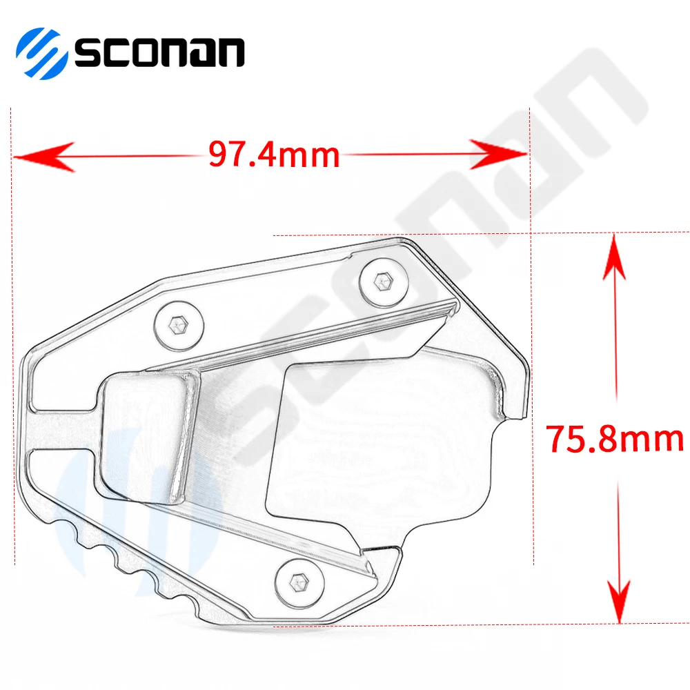 Motorcycle accessories For Ducati V4 Multistrada V4 V4S sport 2023 Kickstand Side Stand Pad Plate Support protection Enlarge pad