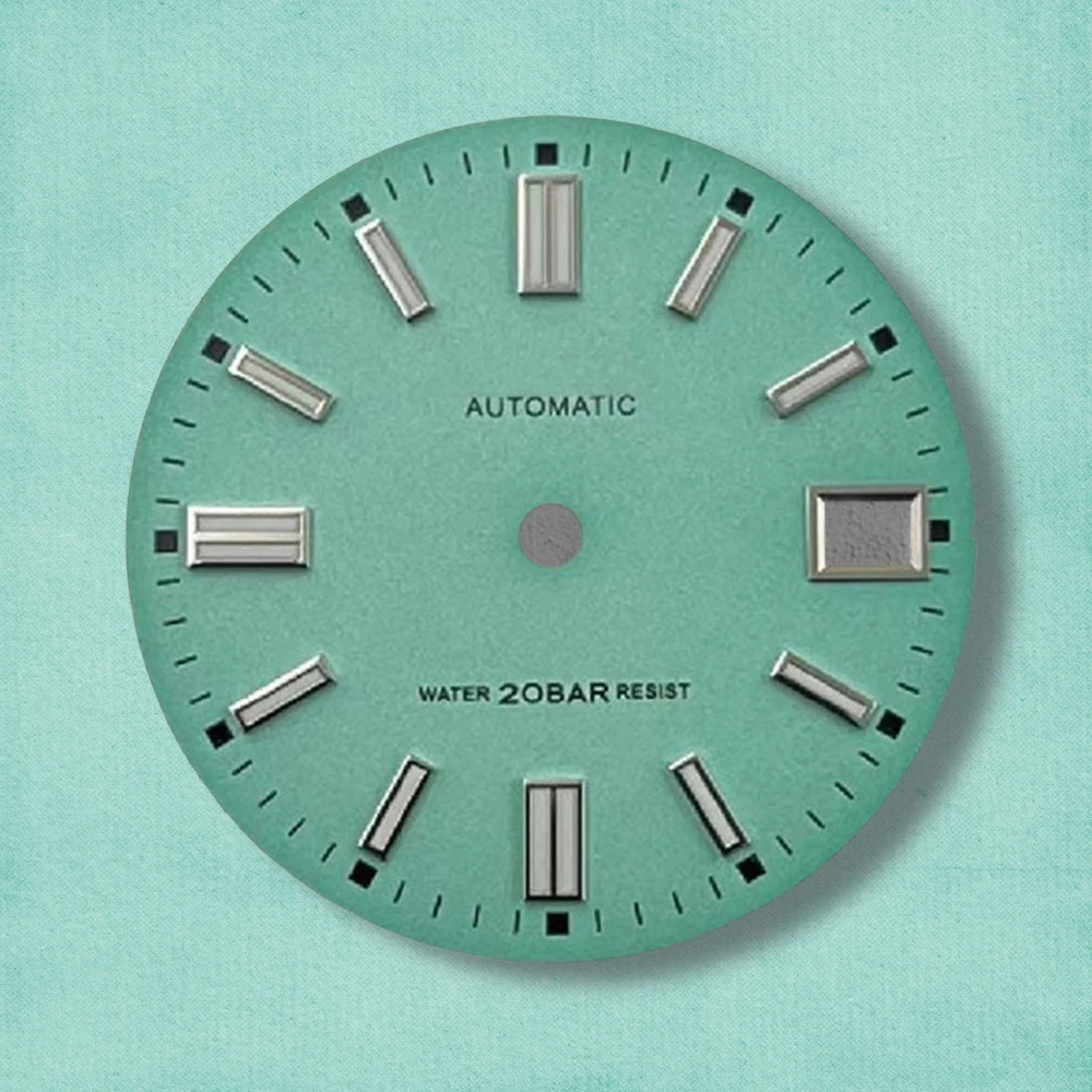 28.5 مللي متر S شعار NH35 الطلب ماتي الطلب صالح NH35 حركة C3 قوي الأخضر مضيئة يوم فقط NH35 ساعة تعديل الملحقات
