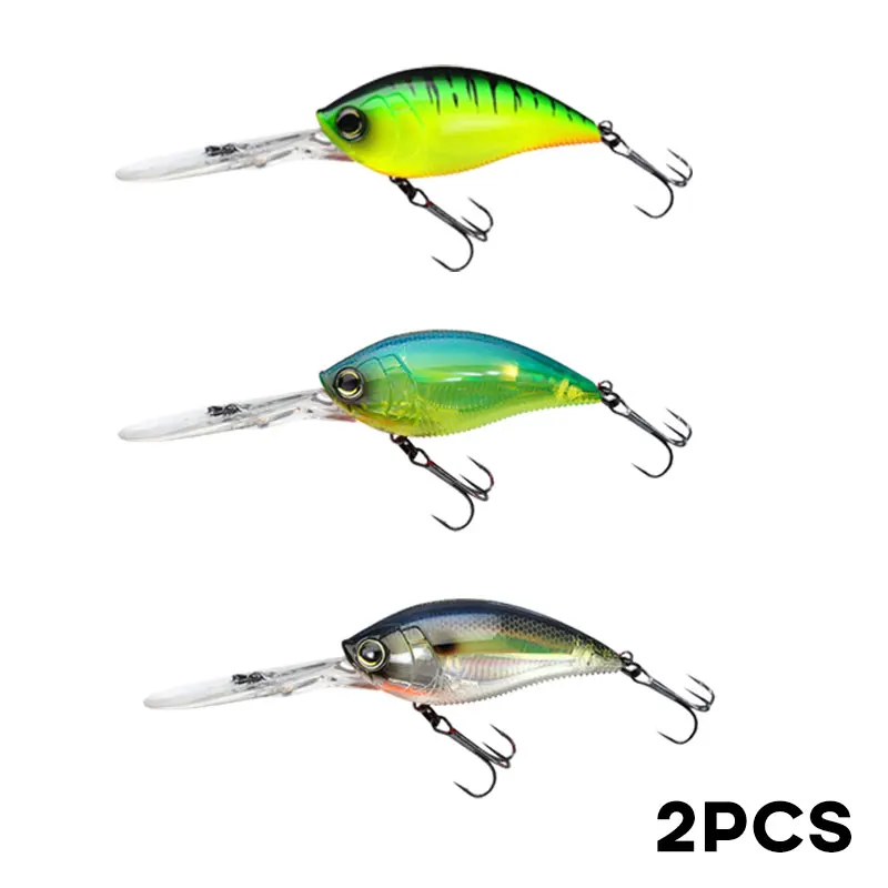 Crankbait Fishing Lure 2pcs 70mm 21g Artificial Hard Baits Jerkbait Wobbler Fishing Tackle Saltwater Long Tongue Crank Bait