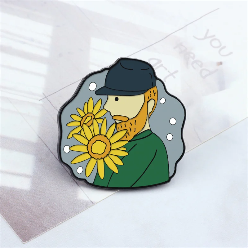 Classic Artist Brooch Van Gogh Beethoven Newton Picasso Character Enamel Pins Backpack Clothes Lapel Badge Jewelry For Women Men