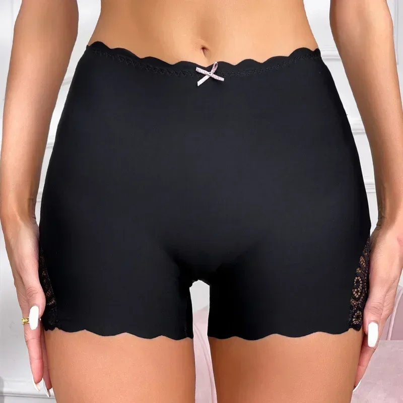 1pcs Lace Edge Soft Seamless Safety Short Pants Summer Under Skirt Shorts Modal Ice Silk Breathable Short Tights Women Underwear