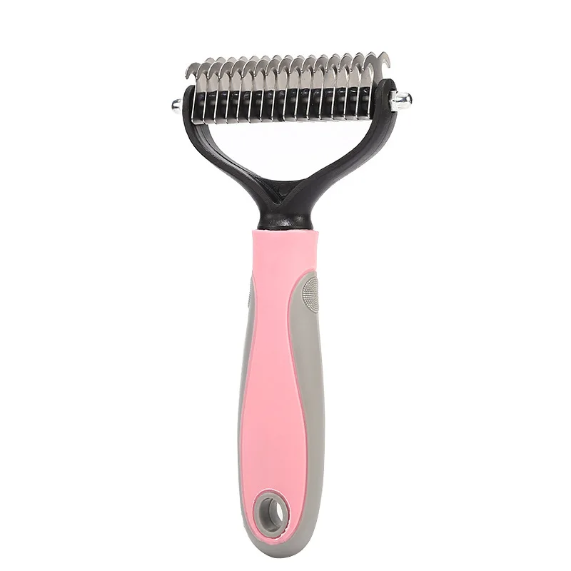 2 Sided Professional Pet Deshedding Brush Dematting Dog Comb Cat Brush Rake Puppy Grooming Tools Undercoat Shedding Flying Hair