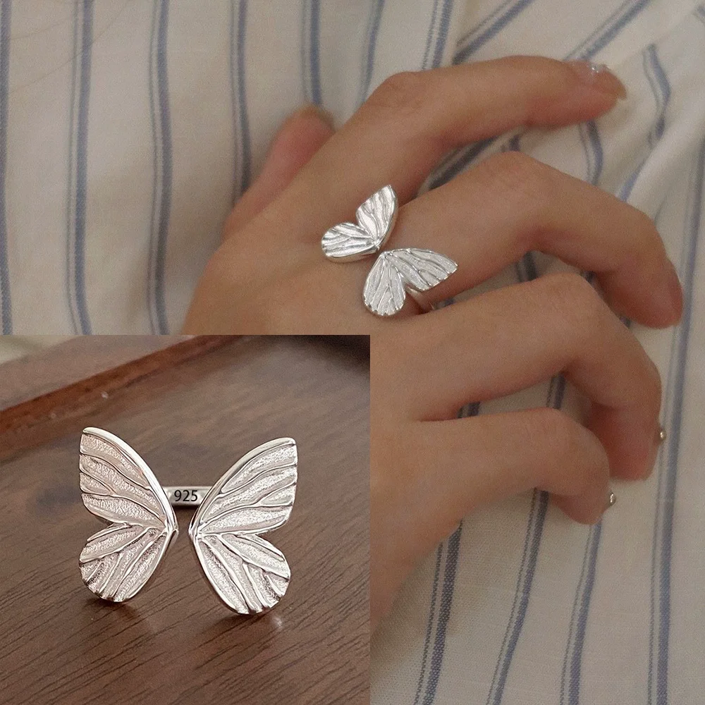 925 Sterling Zilver Open Vinger Ring Goud Kleur Elegante Bloemknop Asymmetrische Zoete Voor Vrouwen Sieraden Gift Dropship Groothandel