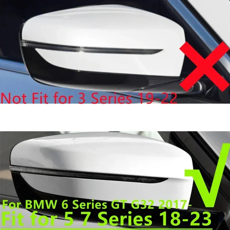 Side Mirror Cover Frame Bottom Lower Cap Lid Rearview  Lamp Heated Glass Lens For BMW 5 7 Series G30 G31 6 GT 2018-2023