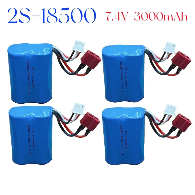 7.4V.3000mAh. 2 s1p. 18500 bateria litowa. Nadaje się do gniazd T, elektrycznych łodzi zdalnego sterowania, samochody wyścigowe zabawek.