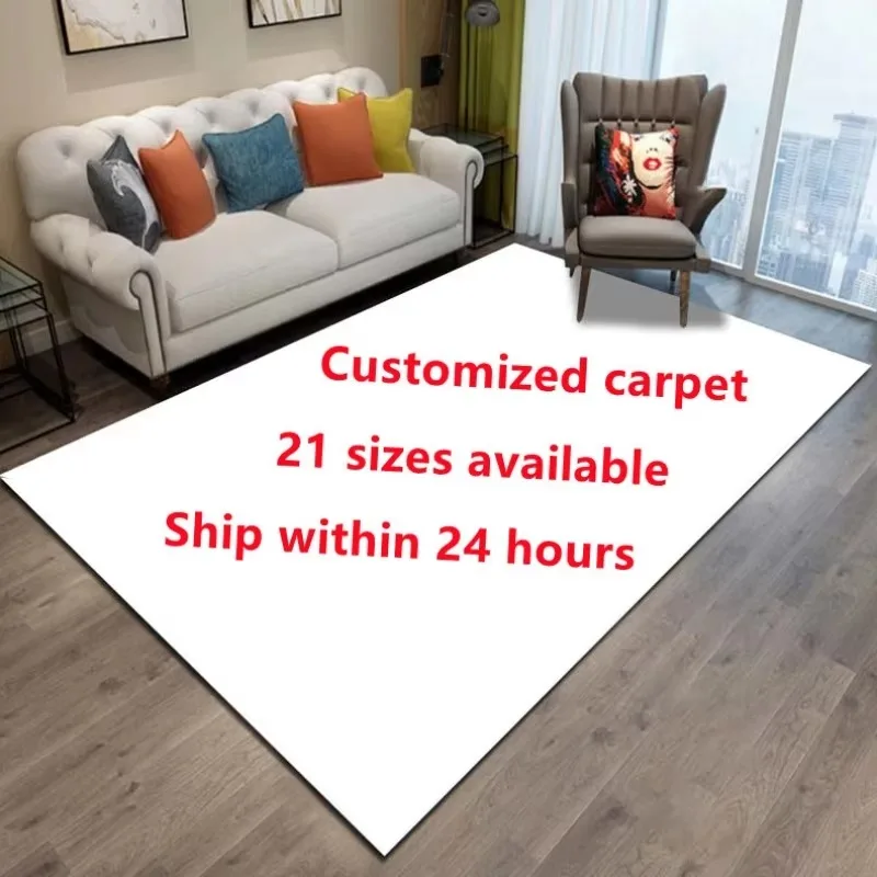 VIKAMA Personalized Custom Rug Multiple Sizes Custom Print Carpet Add Your Picture Text Logo Non Slip Floor Mat Fast Shipping