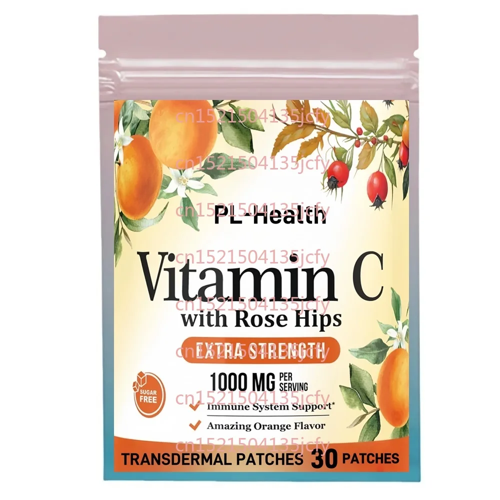 

30 Patches Vitamin C Transdermal Patches with Rose for Immune Support & Antioxidant Protection