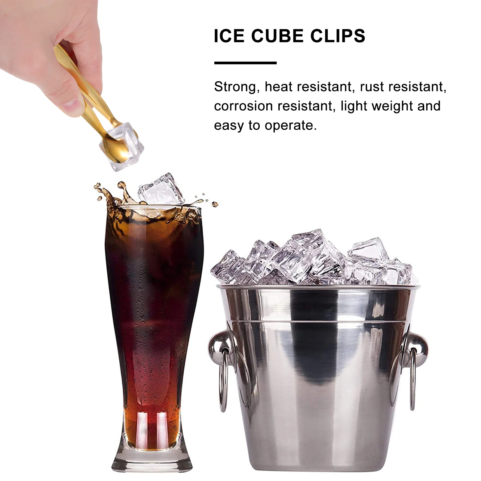 Catering Supplies Stainless Steel Ice Clip Cube Food Tong Kitchen Cooking Baking Tongs