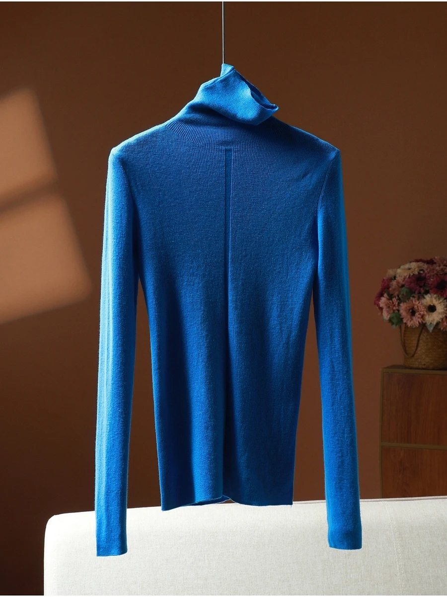 

Ms26 Series High Ne Soft Wool Knitwear Sweater All-Match Base Layer Girls' Faion Spring Long Sve Thin Regular Fit