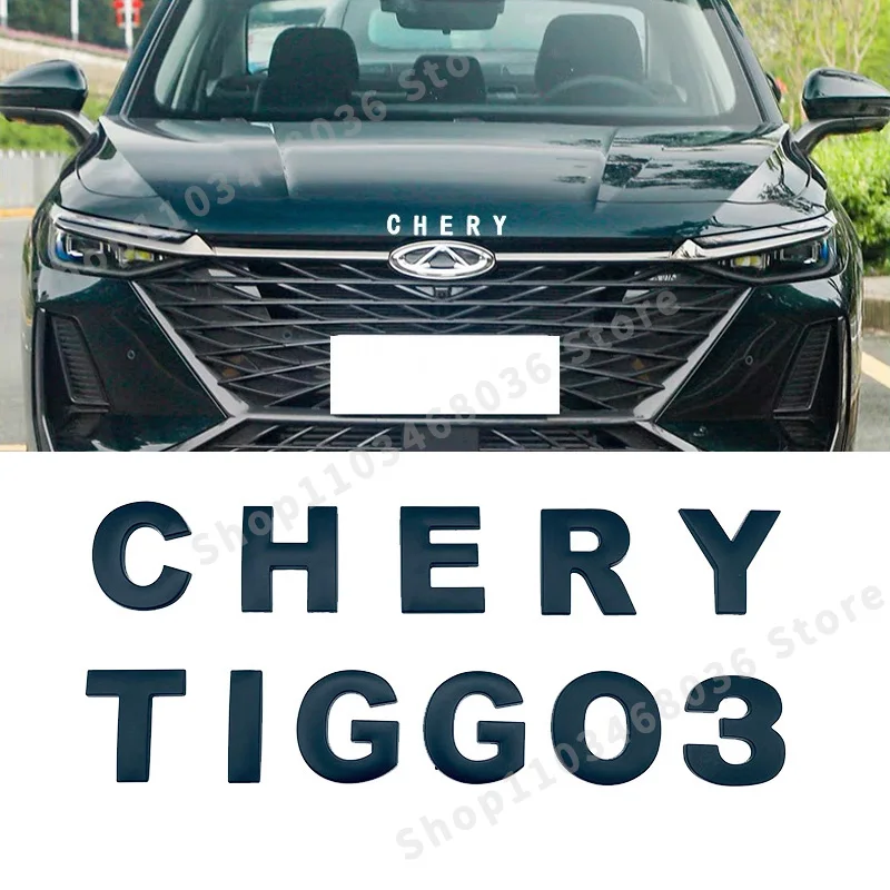 3D Metal Car Front Hood Rear Trunk Emblem Badge Sticker For Chery Tiggo 3 4 5 7 Omoda 5 Eastar Maxime C5 Letter Logo Accessories