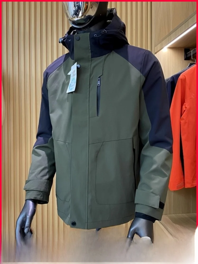 

Outdoor Tee-in-One Men's Windproof Water-resistant Jaet Casual Coat Detachable Inner Polyester Fiber Long Sve