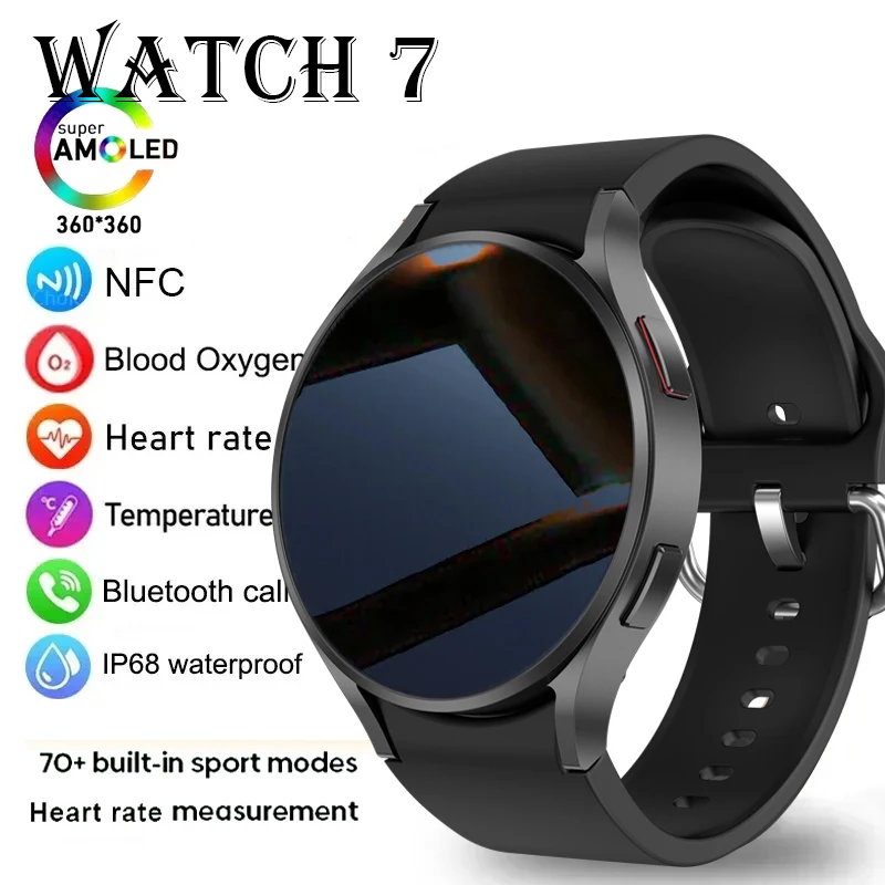 Reloj inteligente con seguimiento GPS para hombres y mujeres, reloj inteligente deportivo con frecuencia cardíaca, Bluetooth, llamada, NFC, IP68, resistente al agua, brújula, Smartwatch 7 Mini