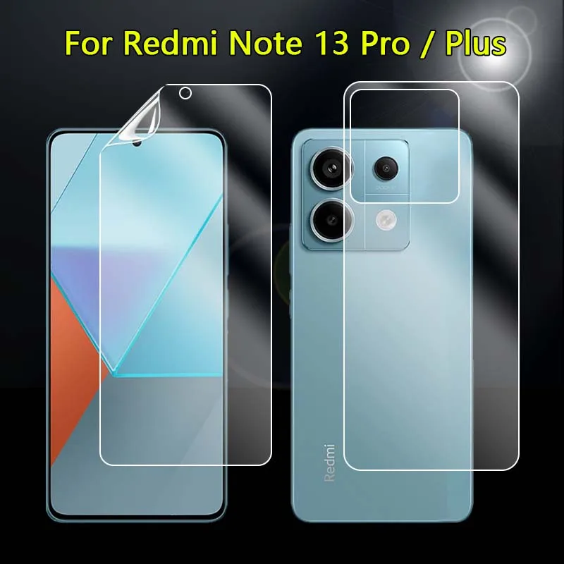 Front + Back Soft TPU Film For Redmi Note 13 Pro Plus Ultra Clear Anti Scratch Full Cover Screen Protector -Not Tempered Glass