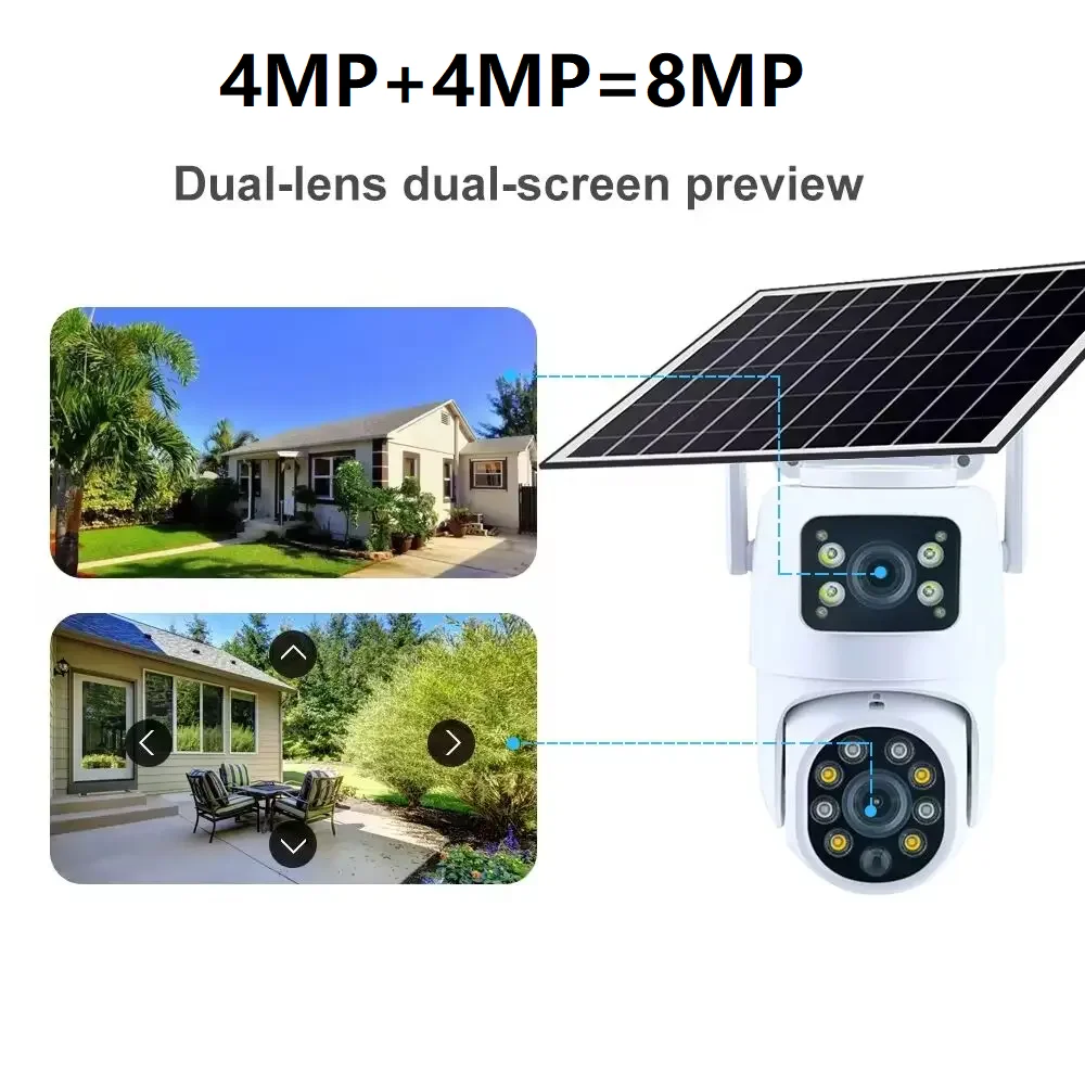 Imagem -03 - Tuya Smart Life Alimentado por Bateria Solar Câmera Wi-fi sem Fio Detecção Humana Pir Áudio Bidirecional Visão Noturna Colorida Ip66