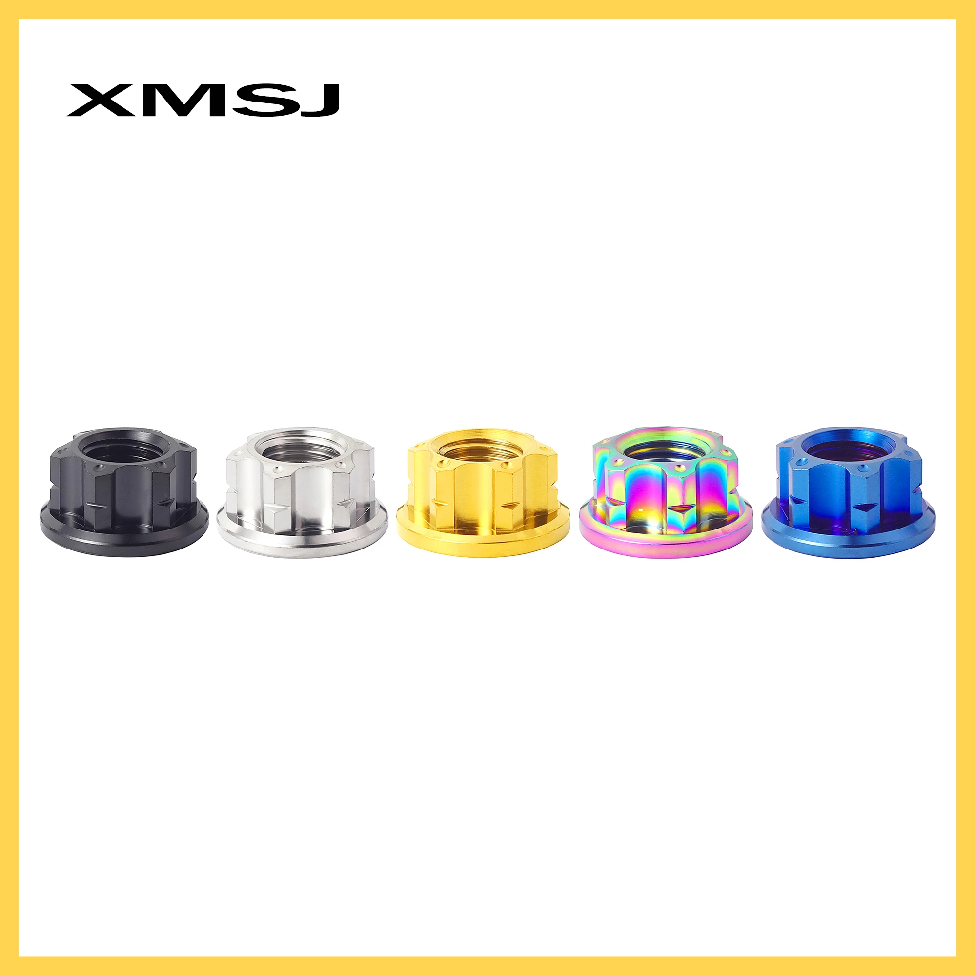 XMSJ Hex Hexagon Flange Titanium Nuts M6 M8 M10 M12 Rear Axle Lock Nut for Bike Motorcycle Titanim Fastener