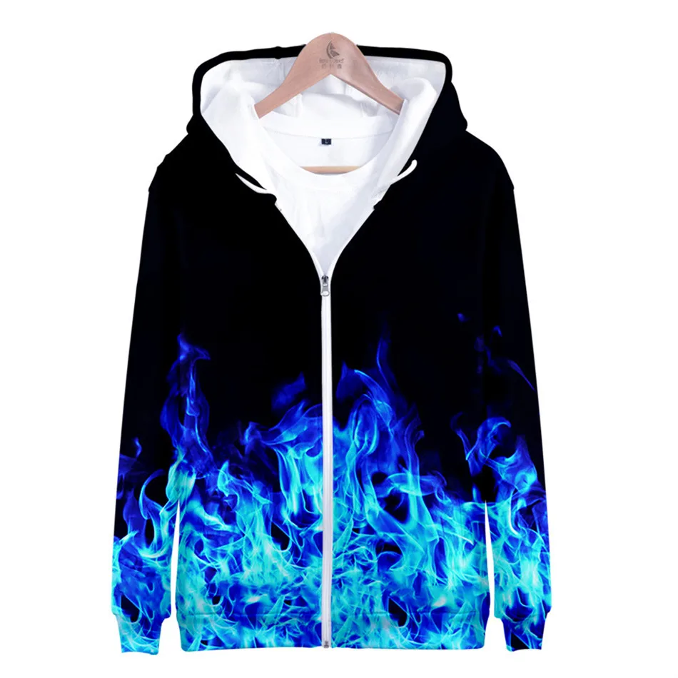 Colored Flame 3D Printed Hoodie Sweatshirts Fashion Harajuku Zipper Men Women kids Streetwear Hoodies Casual Jacket Coat