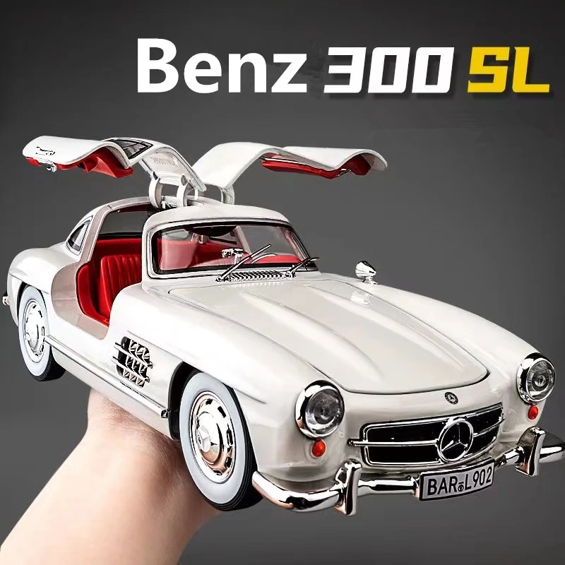 1:32 Benzs 300SL Alloy Car Model Diecasts Metal Classic Vehicles Car Model Simulation Sound Light Collection Childrens Toys Gift