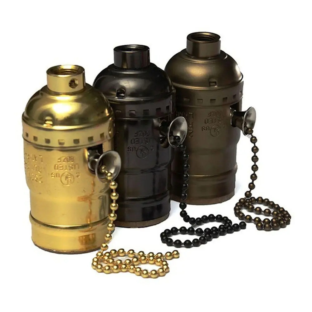 Antique Top Quality Screw Bulbs Edison E26/E27 Aluminum Shell Accessories No Switch Lighting Socket Holder Lamp Bases