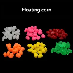 100pcs Silicone Corn Smell Soft Bait Floating Water Corn Carp Fishing Lures With the Cream Smell of Artificial Rubber Baits