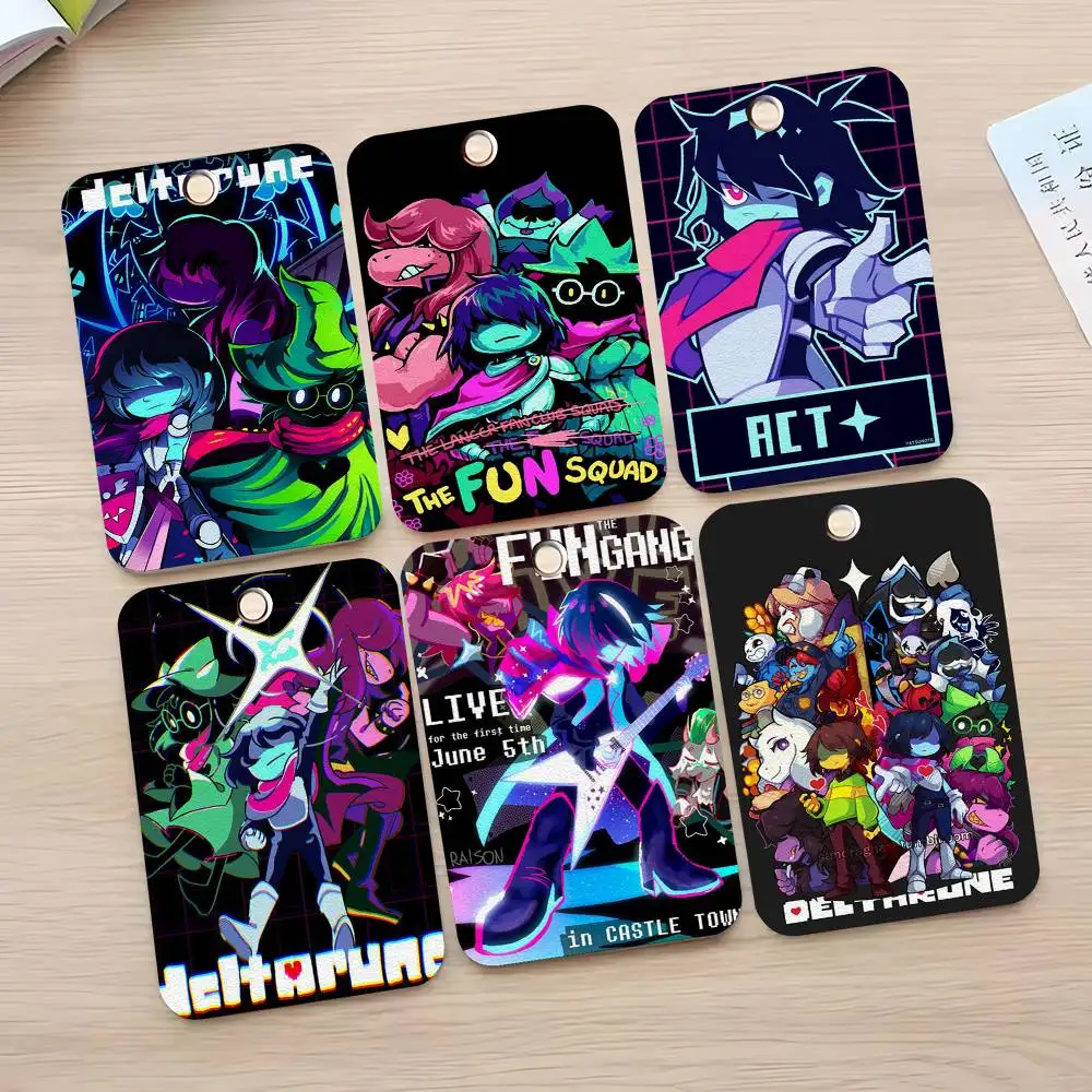 

1 шт. D-Deltarune чехол для карт брелок для ключей сумка для карт доступа брелок для ключей кожаный держатель для карт брелок для ключей доступ