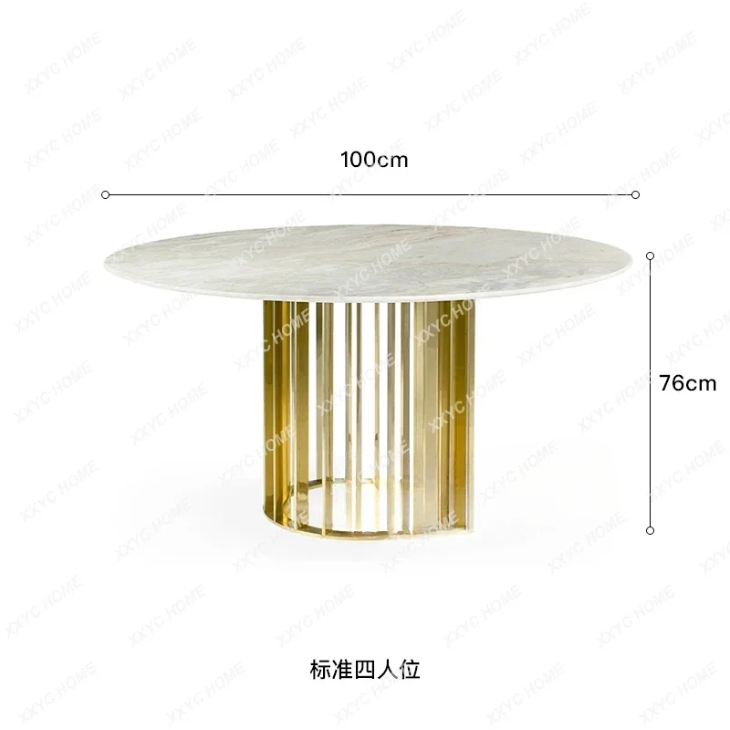A  Modern light luxury round marble dining table