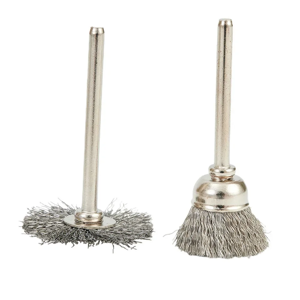 9 unids/set 25mm de diámetro cepillos de alambre de pulido taladro de acero inoxidable herramientas de molienda rotativas herramienta rotativa eliminación de óxido pulido