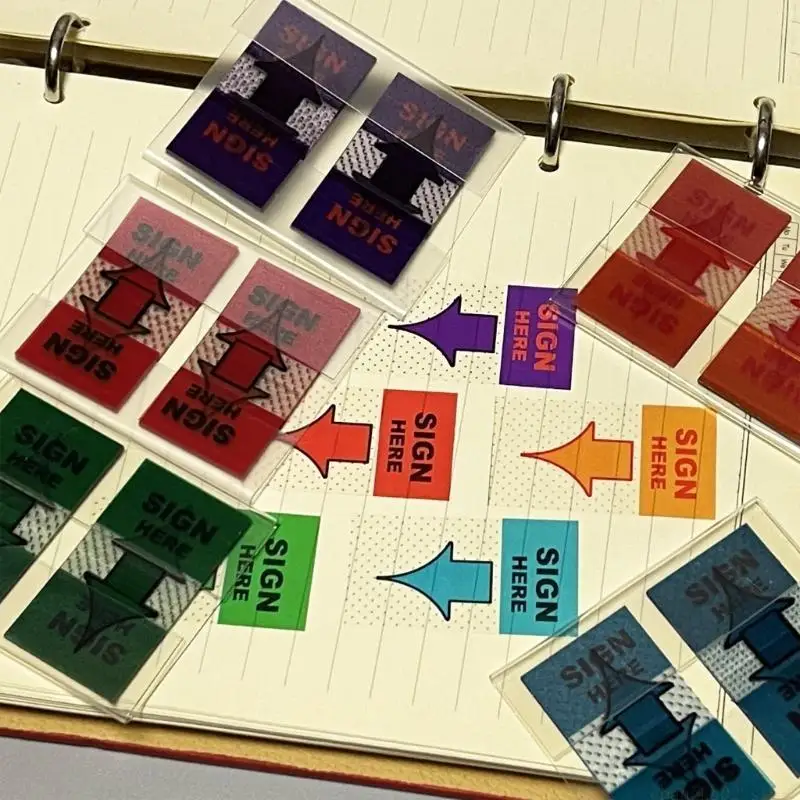 250Pcs Sign Here Tabs for School Annotating Books Reading, Easy to Post Sign Here Stickers File Tabs for Notary Books