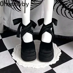 Designer Super High Heel Women Mary Jane Shoes Fashion Eelgant Ankle Cross Strap Ladies Sexy Wedding Party Pumps Lolita Shoes