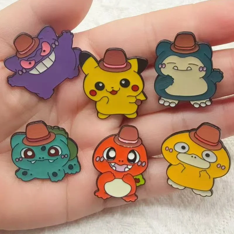 6 Stück Niedliche Broschen Cartoon-Haustier Japanisches Kreatives Abzeichen für Jungen und Mädchen Schüler-Rucksack-Anstecknadel