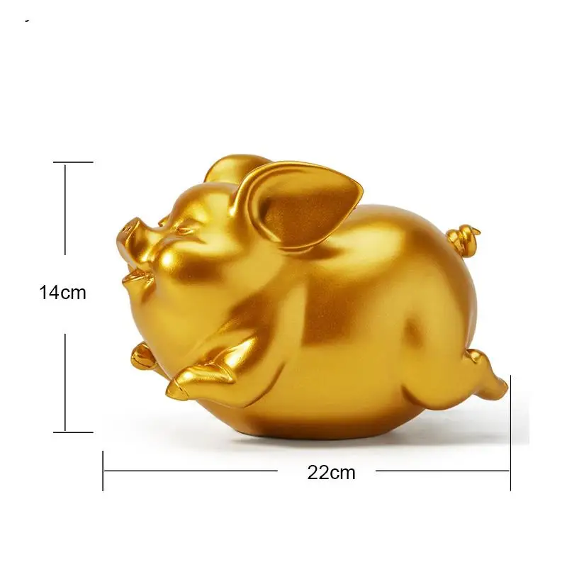 Imagem -06 - Mealheiro Dourado para Decoração de Sala Piggy Bank Bonito Nórdico Lucky Desktop Home Acessórios