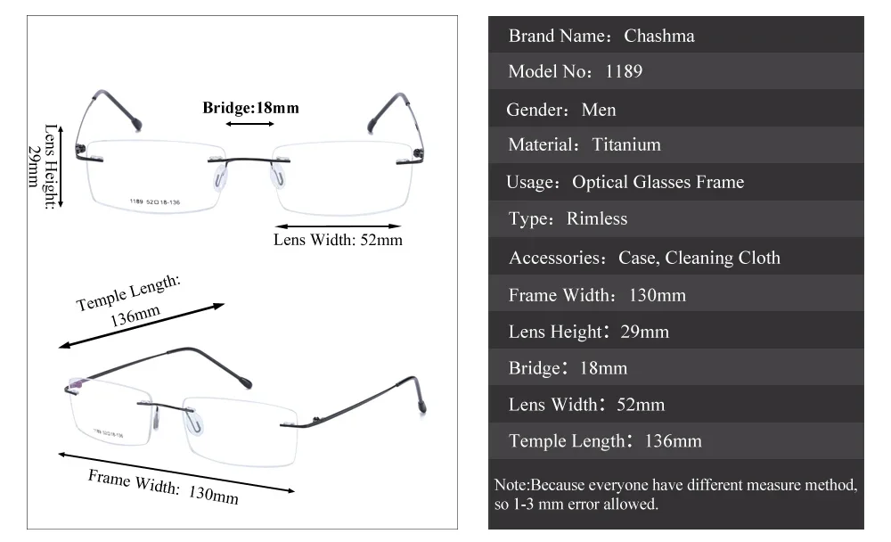 2 g Only Prescription Glass Rimless Glasses Men Titanium Alloy Optical Glasses Frame Women Ultra Light Flexible Eyewear