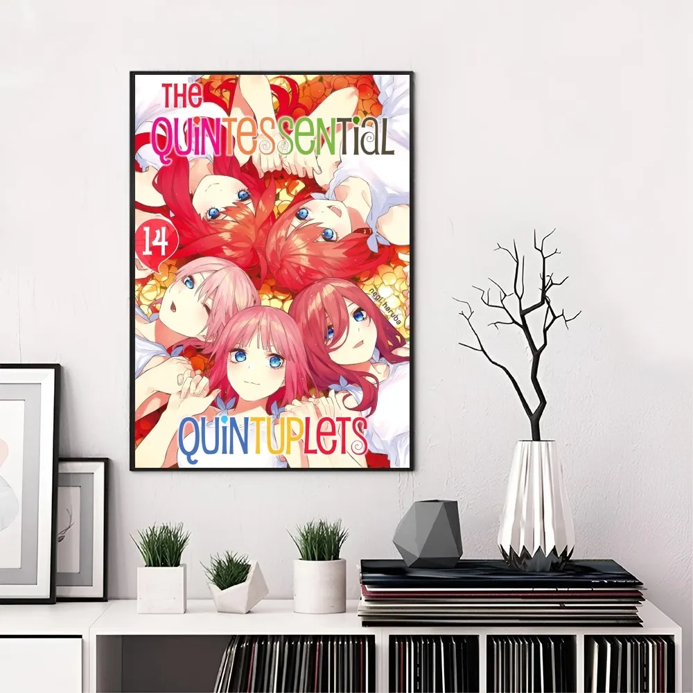 1PC The Quintessential Quintuplets Poster Self-adhesive Art Waterproof Paper Sticker Coffee House Bar Room Wall Decor