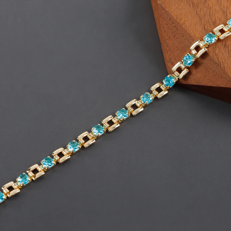 assoonas C226, DIY-Kette, 18k vergoldet, Kupfer, Zirkone, REACH-konform, nickelfrei, DIY-Armband-Halskette, Schmuckherstellung, 50cm/Stück – Detail 4