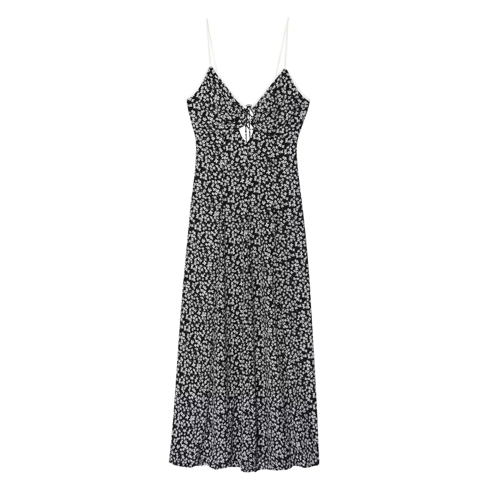 

Teen Girls Dress 2025 New Fashion Floral Print Slip Midi Dress for Girl Chic Ladylike Girl Clothes 15-18 Years