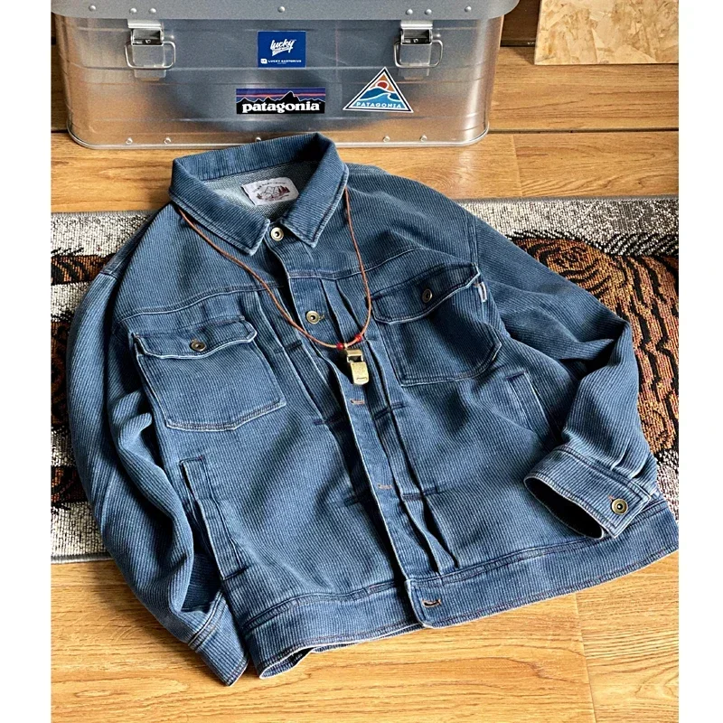 New Arrival Cityboy Loose Silhouette Workwear Denim Jacket Washed Old Texture Youth Men's Japanese Coat