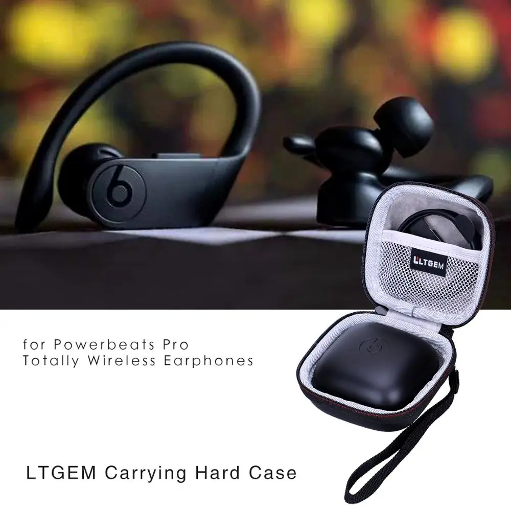 LTGEM Black EVA Hard Case for Powerbeats Pro Totally Wireless Earphones