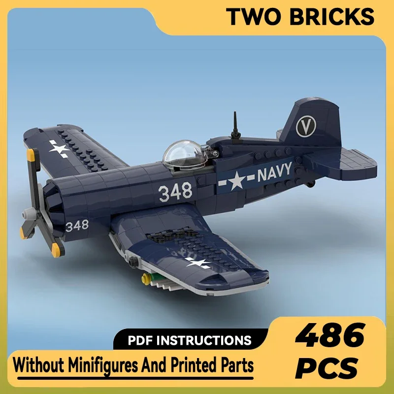 Technical Moc Bricks Military Model F4U Corsair Fighter Modular Building Blocks Gifts Toys For Children DIY Sets Assembling