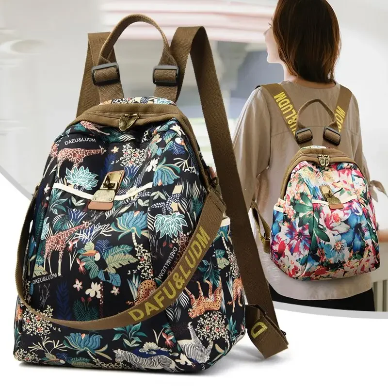 Travel Oxford Cloth Backpack Ladies Large Capacity  Fashion New Backpack Leisure Travel Bag Return To The Ancients Canvas  Bag