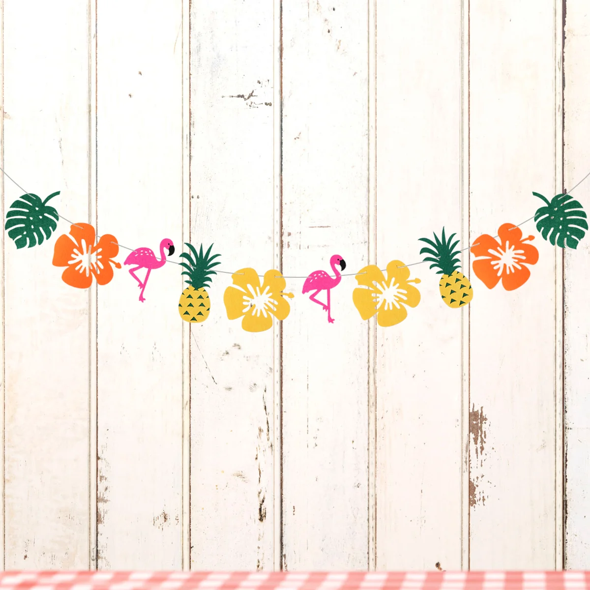 

3 Meters Palm Leaves Decor Felt Tropical Garland Flamingo Garlands Banner Party Bunting Summer