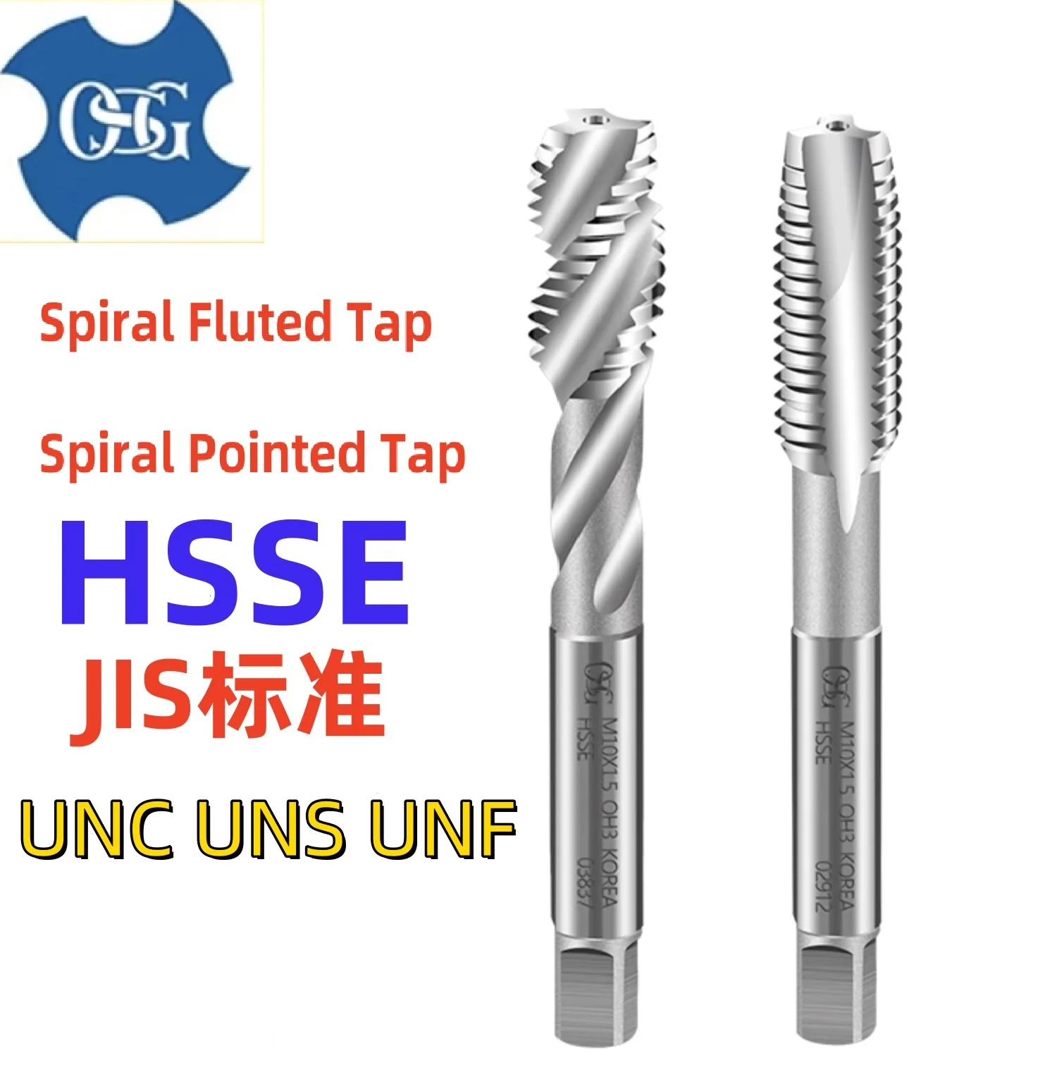 

1PCS HSSE American Fine UNF UNS UNEF 3/4 5/16 3/8 5/8 1/2 Spiral Flute Spiral Flute Pointed Tap NanoCoated Machine Screw Tap