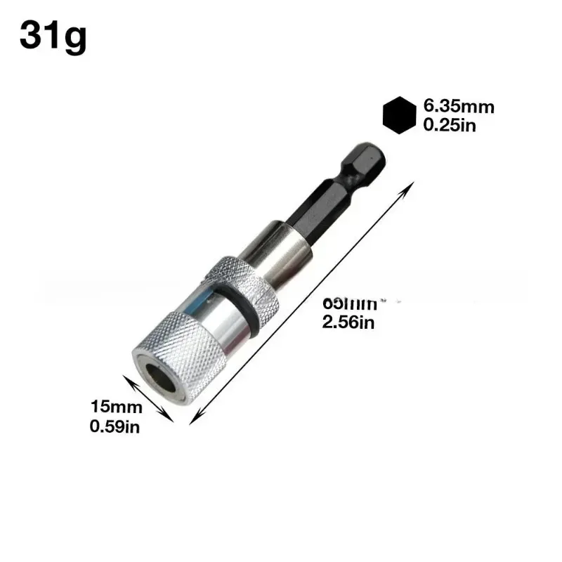 For Adjustable Extension Rod Tool Electric Screwdriver 1/4 Stainless Steel Bit Limit Magnetic Connecting Rod Screwdriver Depth