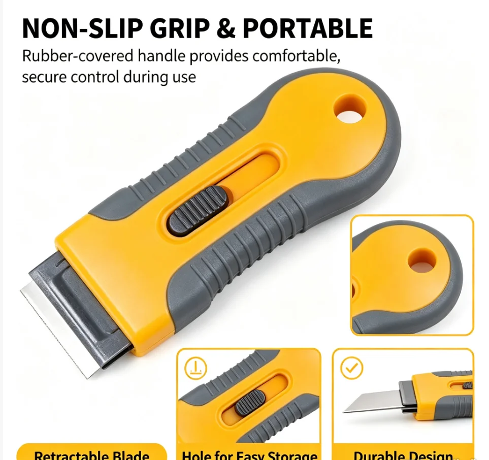 Glass Ceramic Hob Scraper Knife Cleaner 1 blade Replacement Cleaning for Scraping Labels Decals Stickers Caulk Blade
