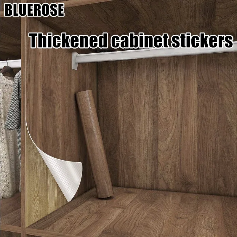 

Thickened Peel and Stick Wood Grain Sticker Self-Adhesive Wood Wallpaper Removable Vinyl Film for Furniture Kitchen Cabinets