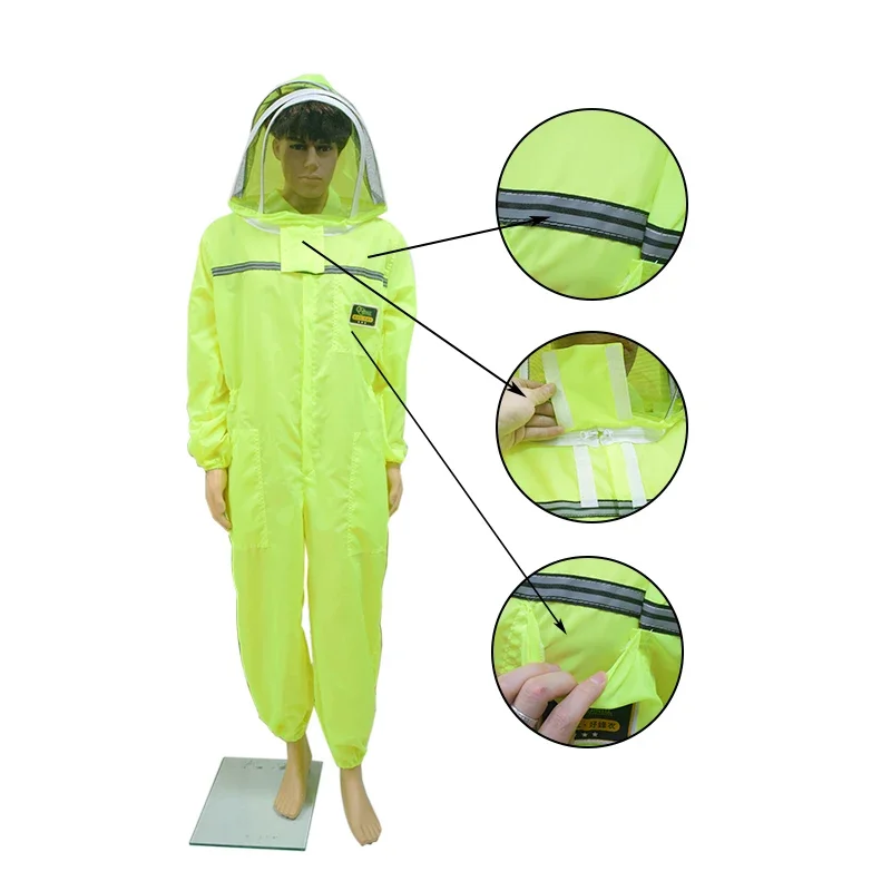 Breathability Beekeeper Suit With Attached Helmet Professional Bee Suits Beekeeper Costume Beekeeping Suits Beekeeper Gear