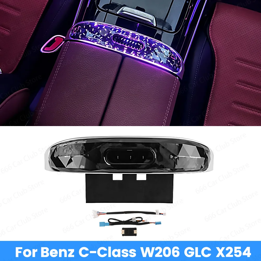 

LED 64 Colours Center Console Crystal Saddle Light For Mercedes Benz GLC X254 C Class W206 Center Console Mold Accessories