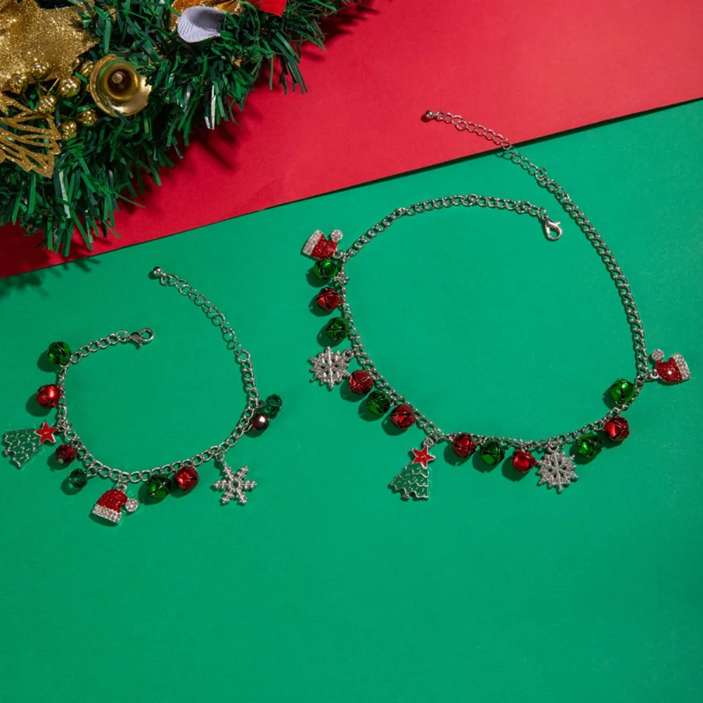 مجموعة مجوهرات عيد الميلاد شجرة عيد الميلاد ثلج قصب قلادة مطرز أقراط قلادة سوار مجموعة عيد الميلاد سلسلة مجوهرات اكسسوارات #6