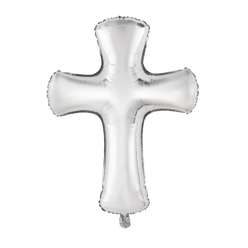 2pcs Easter Cross Foil Helium Balloon Christening First Communion Eucharist Party Decoration Jesus Pentecost Air Globos Supplies