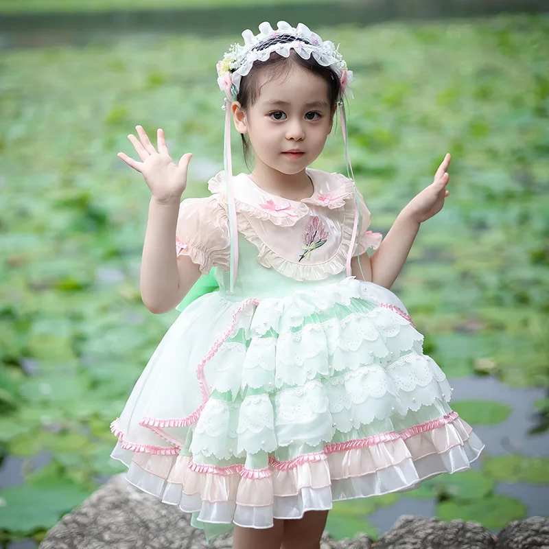 Kids Dress for Girls Baby Lolita Birthday Party Dress Baby Wedding Dress Princess Vestidos Summer Lace Costume for Girl Dresses